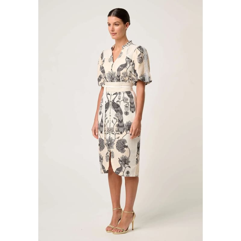 Gaia Laced Spliced Linen Viscose Dress | Imperial Stones Dress