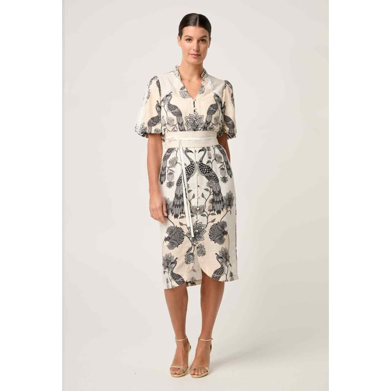 Gaia Laced Spliced Linen Viscose Dress | Imperial Stones Dress