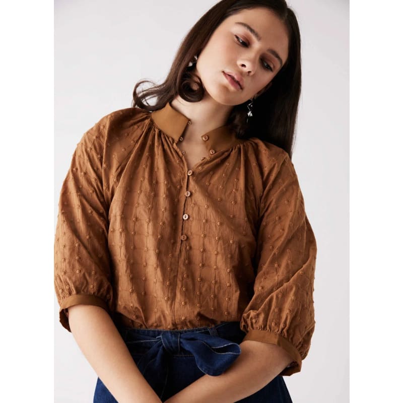 Glimpse Blouse | Chestnut - Tops