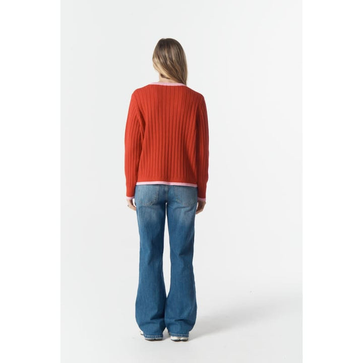 Glow V Neck Knit | Scarlet C1847 - Knitwear