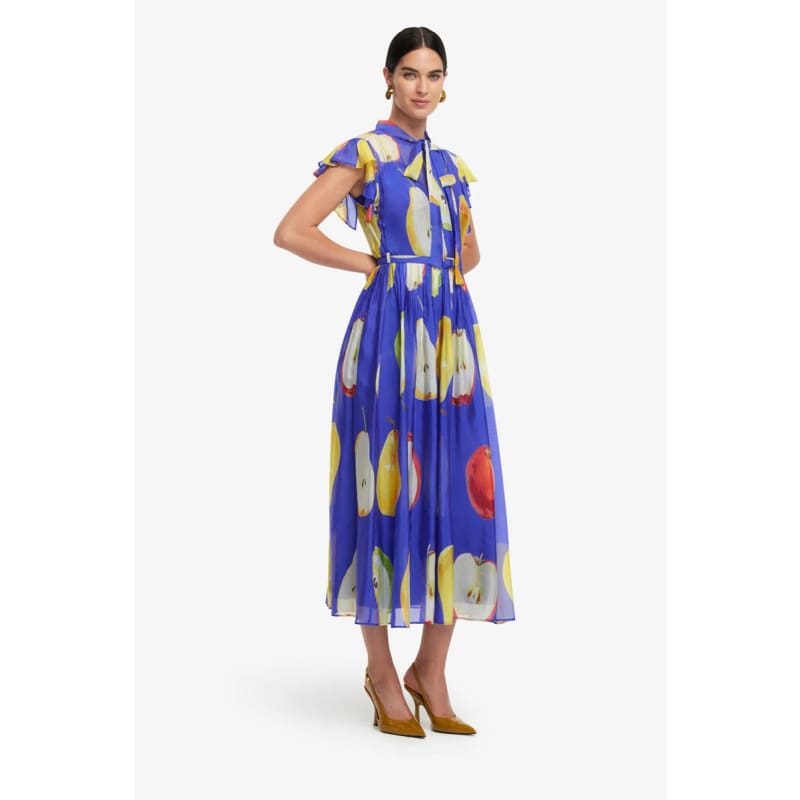 Grace Flutter Sleeve Midi Dress | Pear Print - Dress