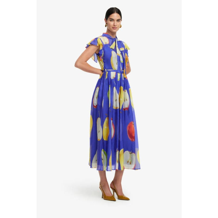 Grace Flutter Sleeve Midi Dress | Pear Print - Dress