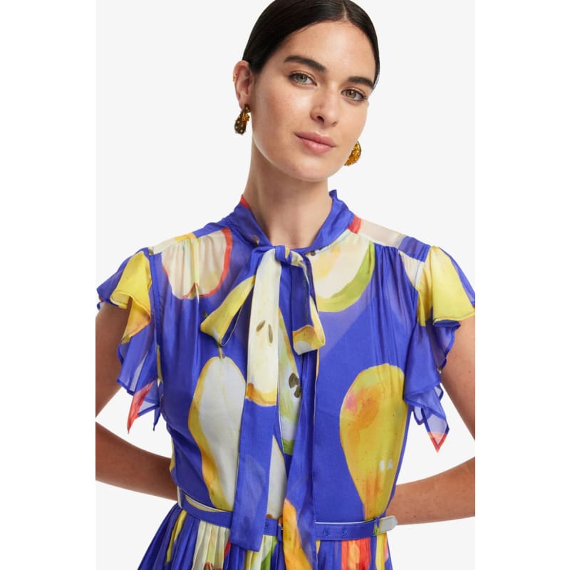 Grace Flutter Sleeve Midi Dress | Pear Print - Dress