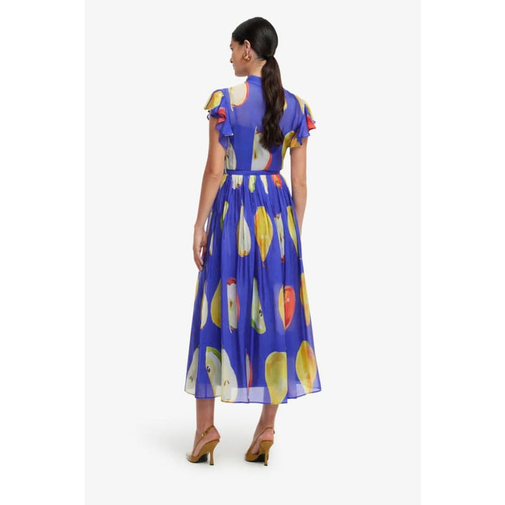 Grace Flutter Sleeve Midi Dress | Pear Print - Dress