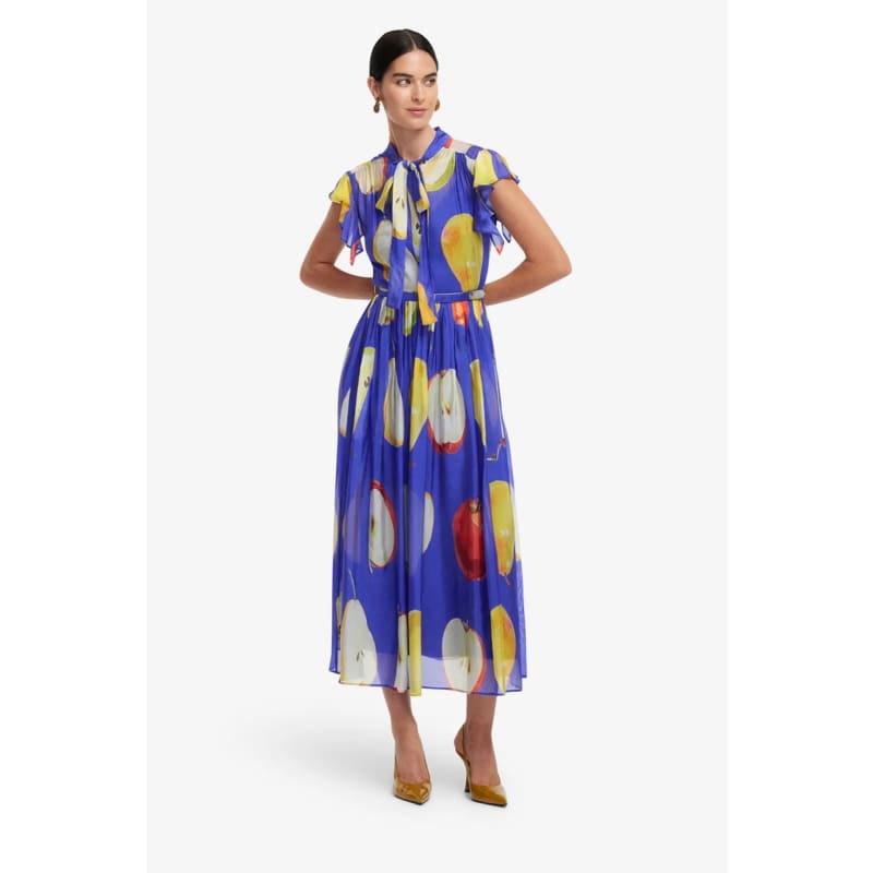 Grace Flutter Sleeve Midi Dress | Pear Print - Dress