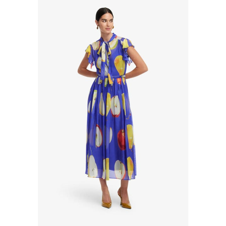 Grace Flutter Sleeve Midi Dress | Pear Print - Dress