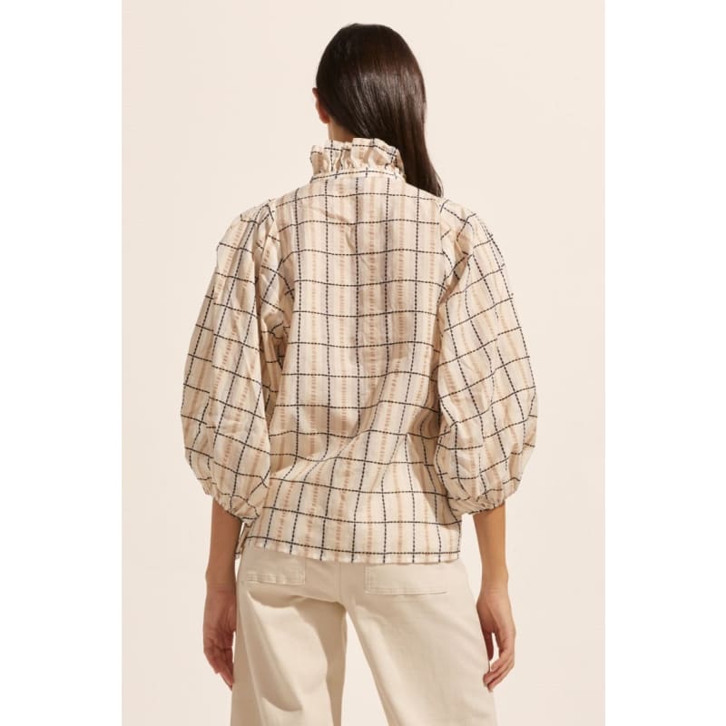 Grant Top | Ivory Check - Tops