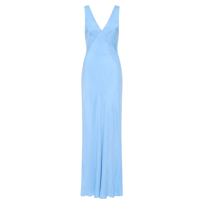 Harper Cupro Maxi Dress | Blue Grotto - Dress