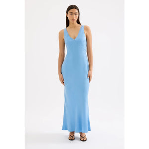 Harper Cupro Maxi Dress | Blue Grotto - Dress