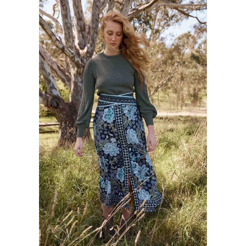 Harper Viscose Dobby Skirt | Dahlia Fields - Bottoms