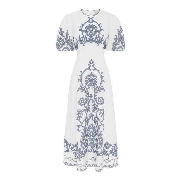 Hazel Embroidered Midi Dress - Dress