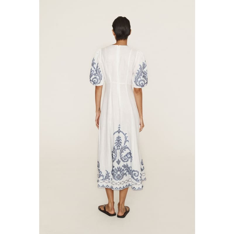 Hazel Embroidered Midi Dress - Dress