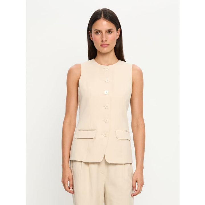 Hazel Vest | Cream - Tops