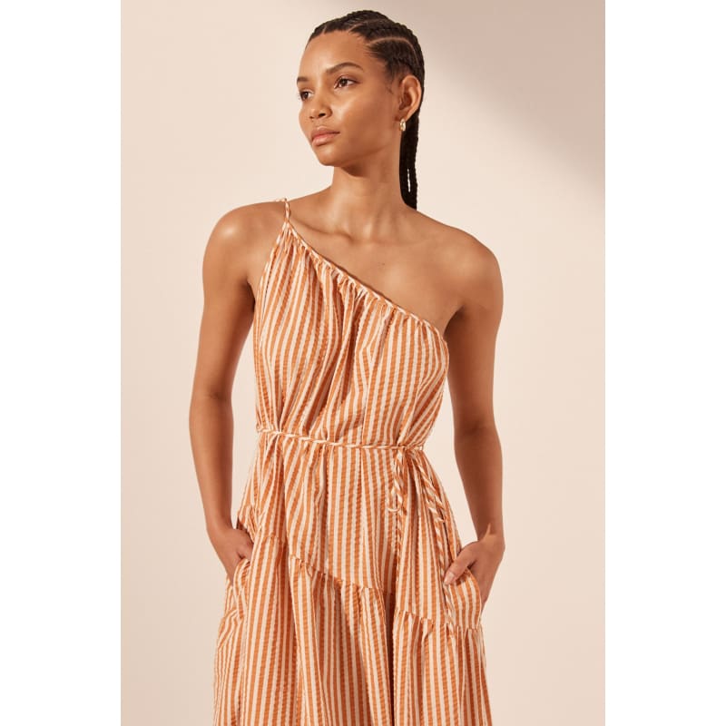 One shoulder tiered discount dress