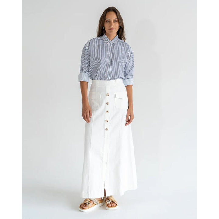 Hudson Maxi Skirt | White - Bottoms