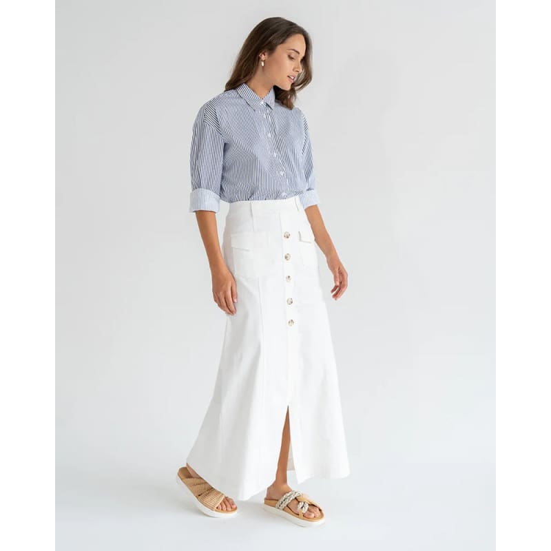 Hudson Maxi Skirt | White - Bottoms