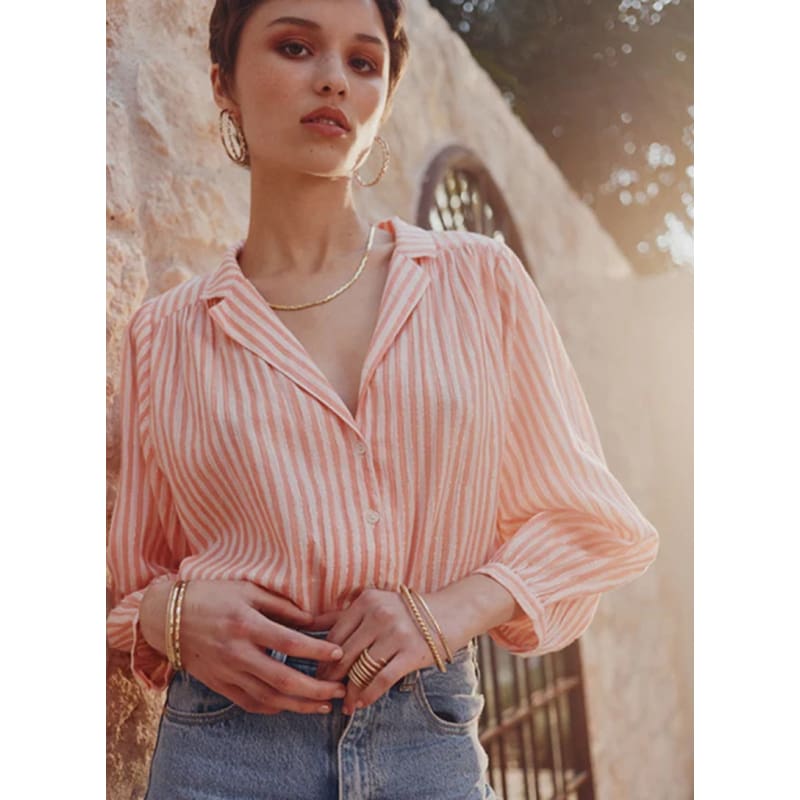 Ina Blouse | Pink Stripe - Tops