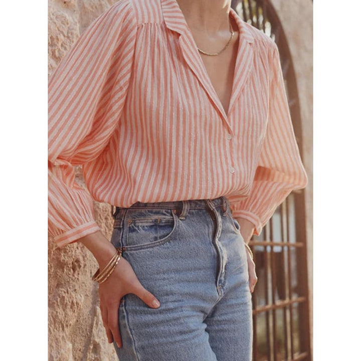 Ina Blouse | Pink Stripe - Tops