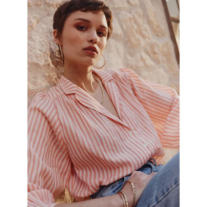 Ina Blouse | Pink Stripe - Tops