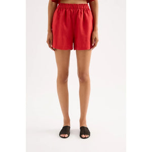 Ingrid Linen Short | Chilli - Bottoms