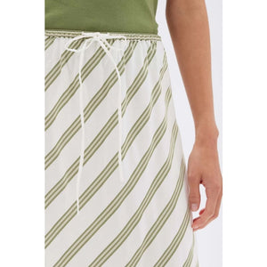 Isola Stripe Skirt | Pandan & Antique White - Bottoms