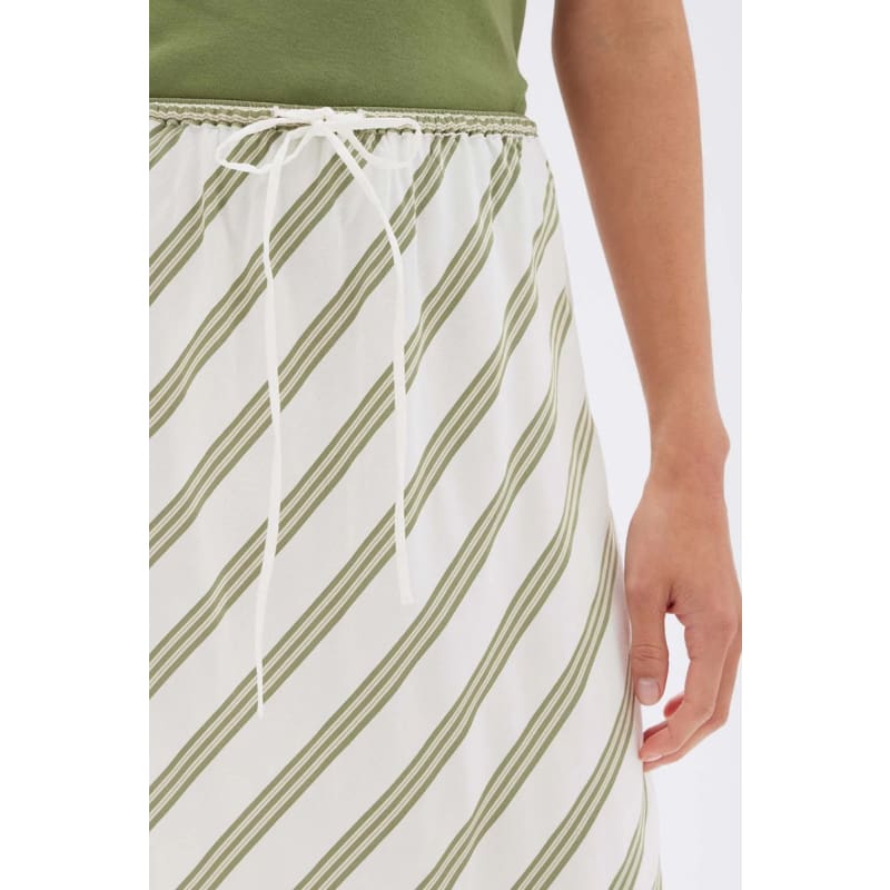 Isola Stripe Skirt | Pandan & Antique White - Bottoms