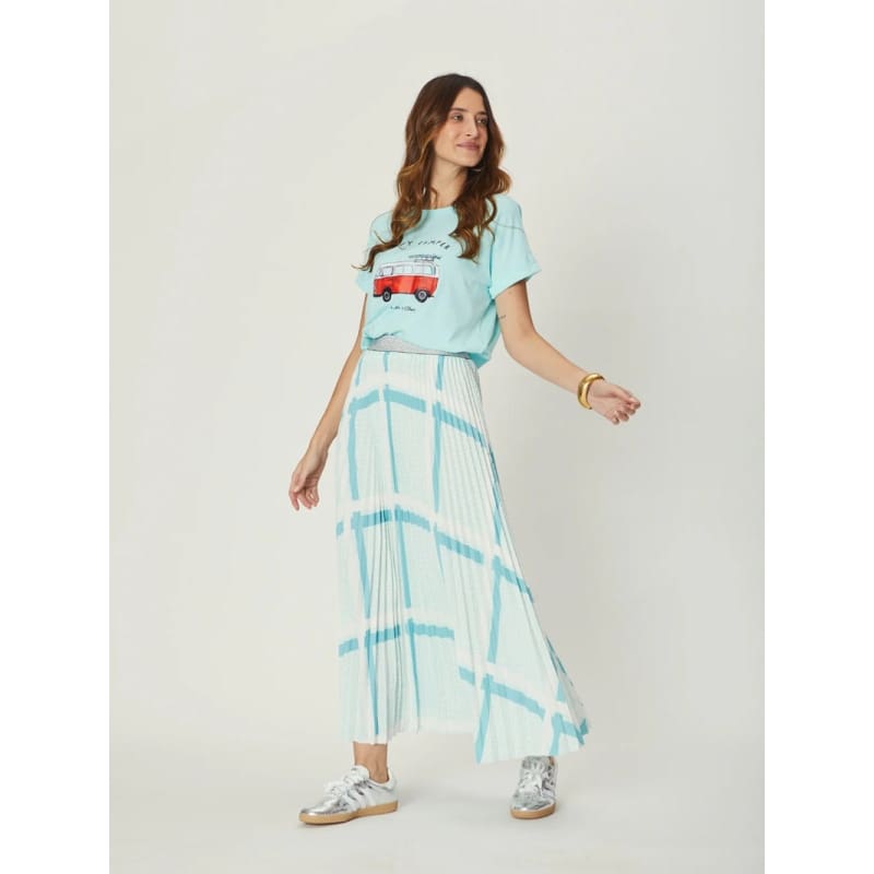 Jade Relaxed Tee Happy Camper | Blue - Tops