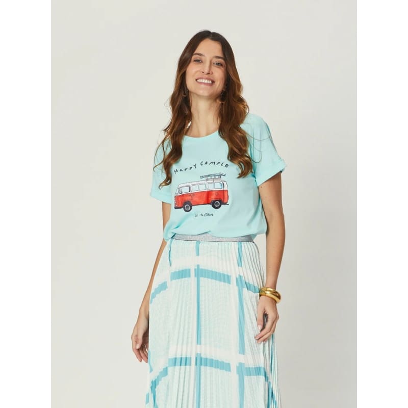 Jade Relaxed Tee Happy Camper | Blue - Tops