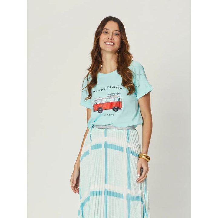Jade Relaxed Tee Happy Camper | Blue - Tops