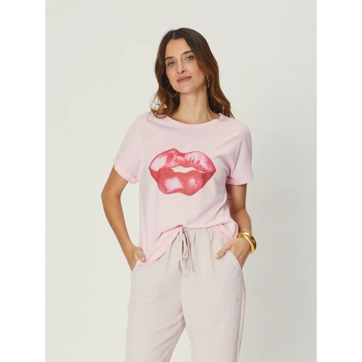 Jade Relaxed Tee Lips | Pink - Tops