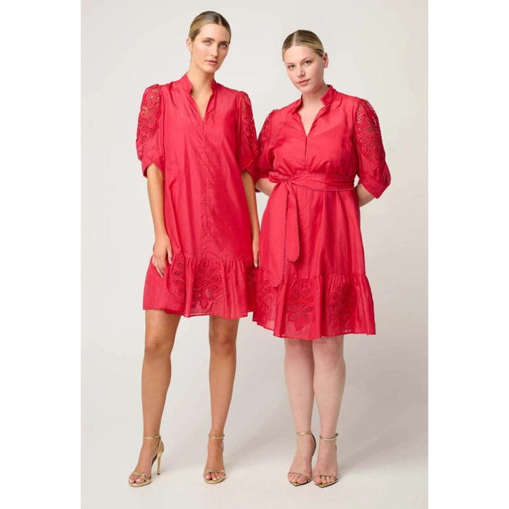 Jamila Silk Cotton Dress | Ruby - Dress
