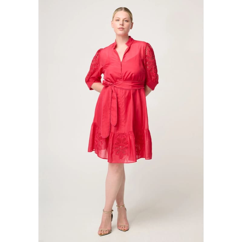Jamila Silk Cotton Dress | Ruby - Dress