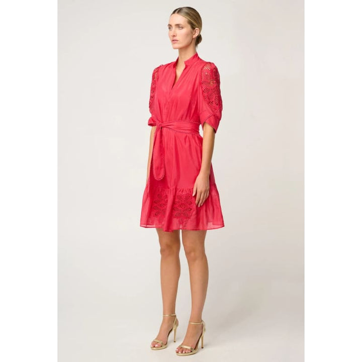 Jamila Silk Cotton Dress | Ruby - Dress