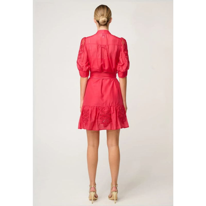 Jamila Silk Cotton Dress | Ruby - Dress