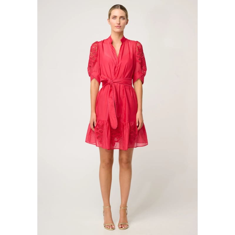 Jamila Silk Cotton Dress | Ruby - Dress
