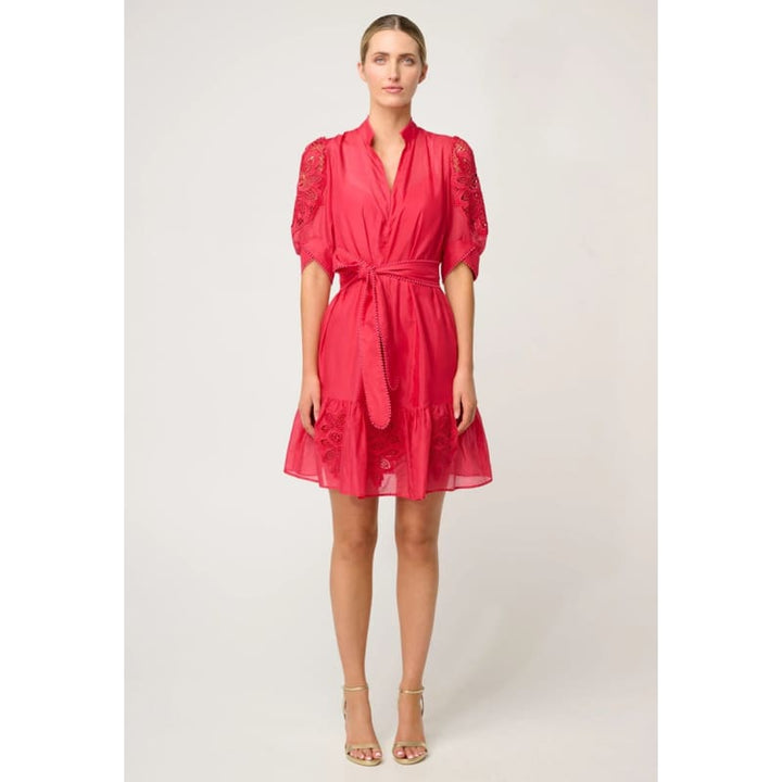 Jamila Silk Cotton Dress | Ruby - Dress