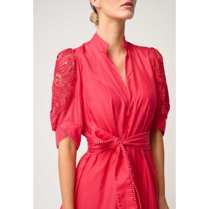 Jamila Silk Cotton Dress | Ruby - Dress