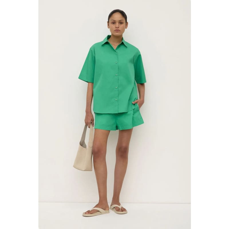 Joni Short Sleeve Shirt | Bright Green - Tops