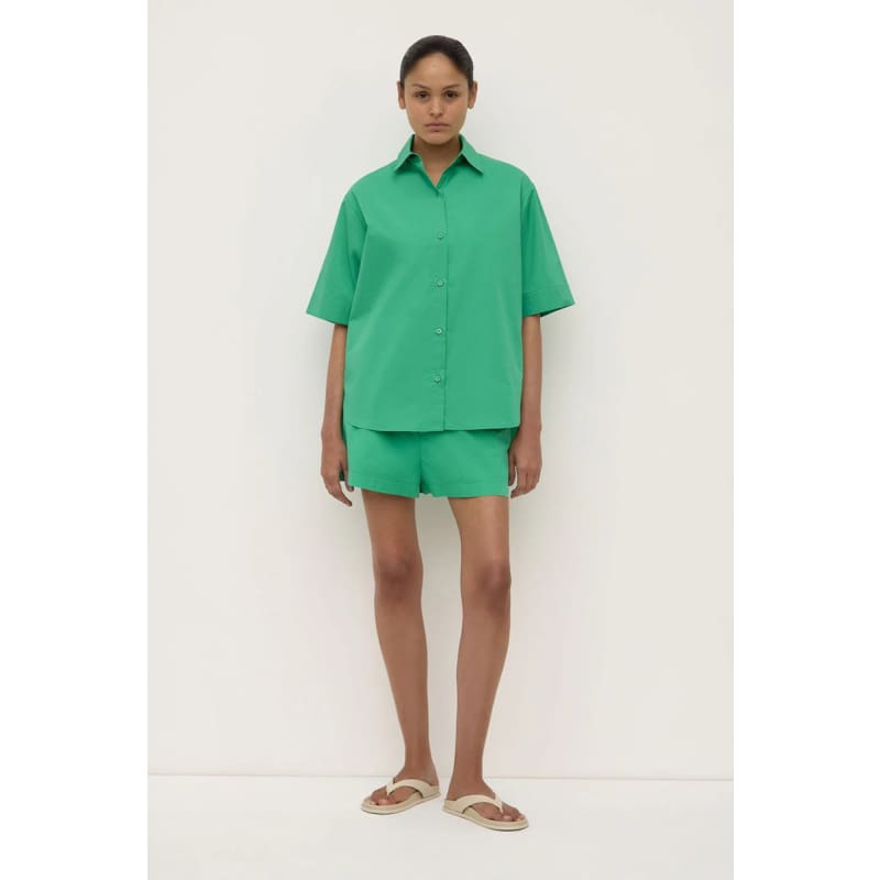 Joni Short Sleeve Shirt | Bright Green - Tops