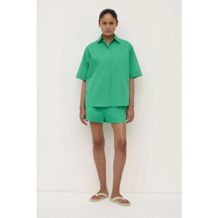 Joni Short Sleeve Shirt | Bright Green - Tops
