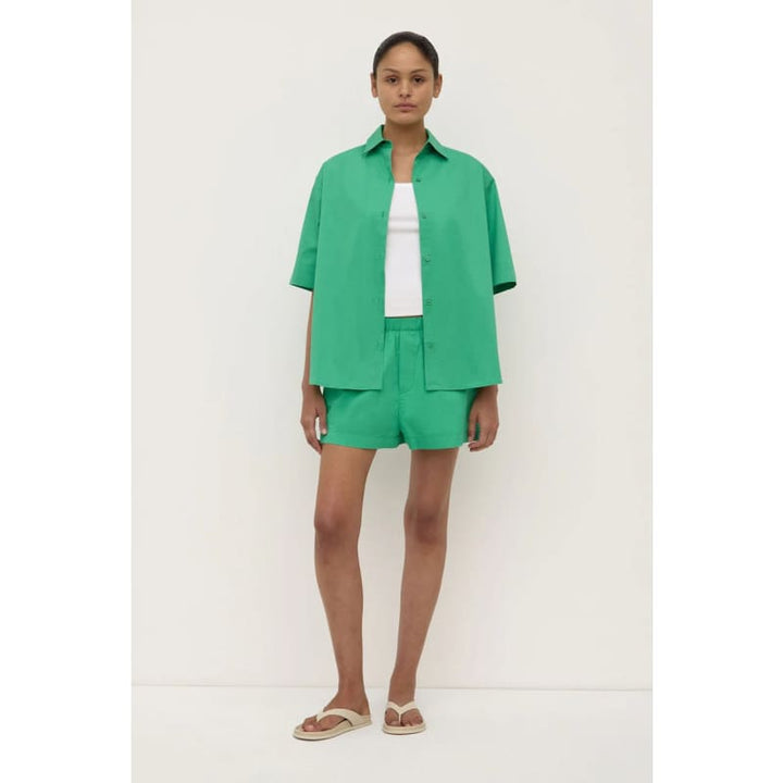 Joni Short Sleeve Shirt | Bright Green - Tops