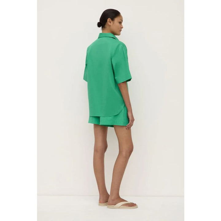 Joni Short Sleeve Shirt | Bright Green - Tops