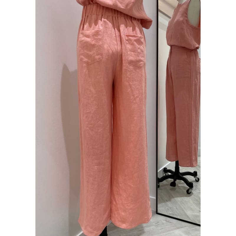 Jude Linen Pant | Peach - Bottoms