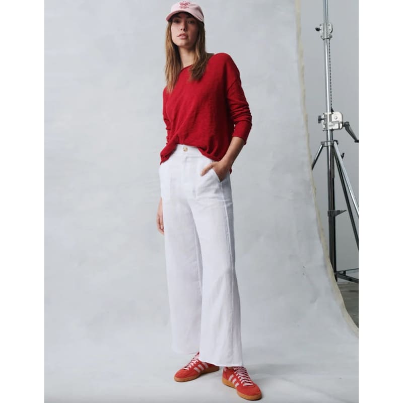 Jude Linen Pant White - Bottoms