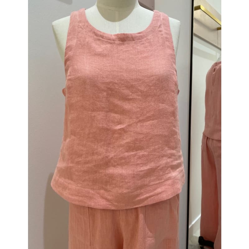 Jude Linen Top | Peach - Tops