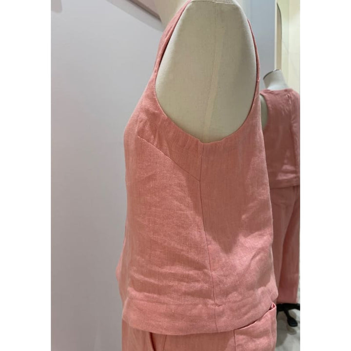 Jude Linen Top | Peach - Tops