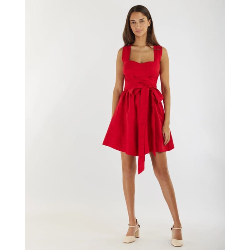 Juliette Linen Mini Dress | Red - Dress