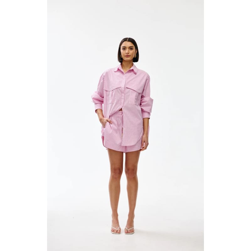 Juniper Short | Pink Pinstripe - Bottoms