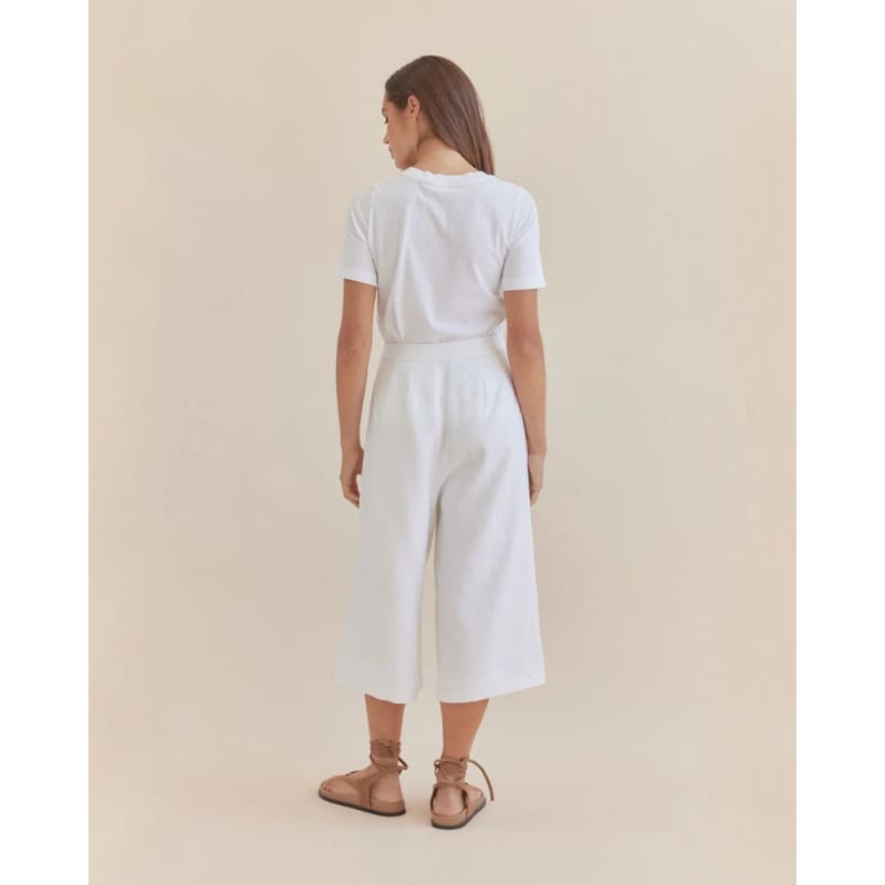 Katrina Linen Culottes | Ivory - Bottoms