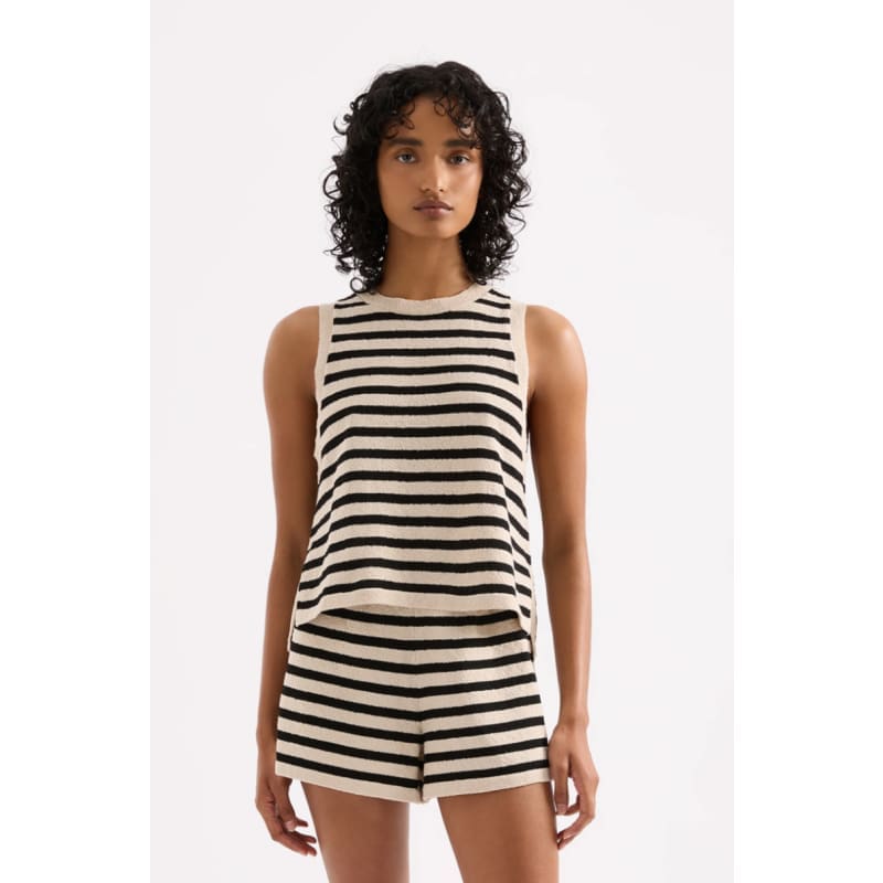 Kayda Knit Tank | Black Stripe - Tops